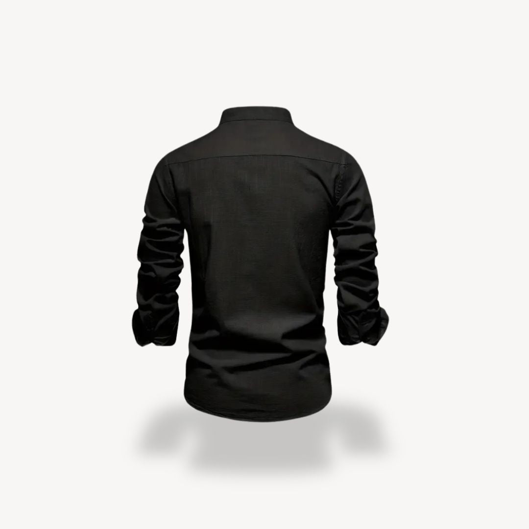 Men's Casual Mandarin Collar Shirt | Clara Vienne