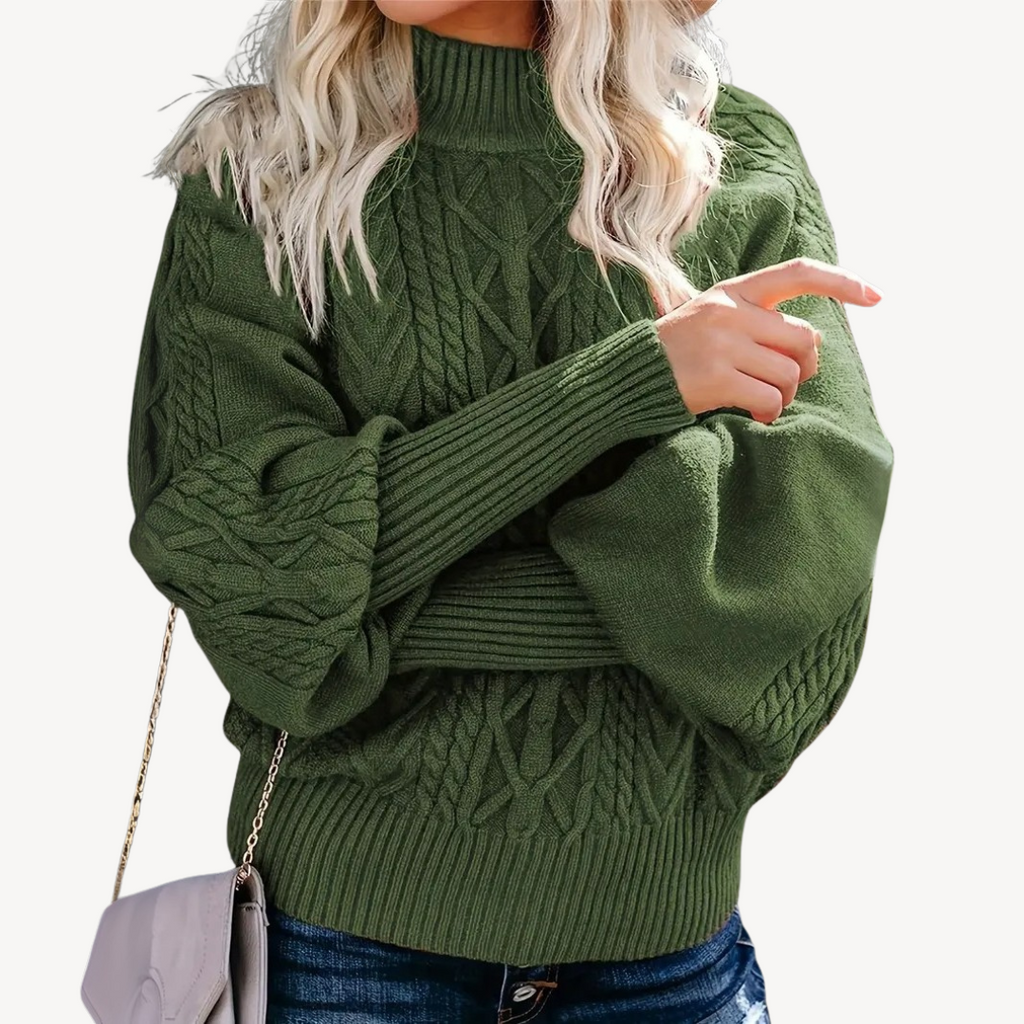 Cable Knit Turtleneck Sweater for Women | Clara Vienne