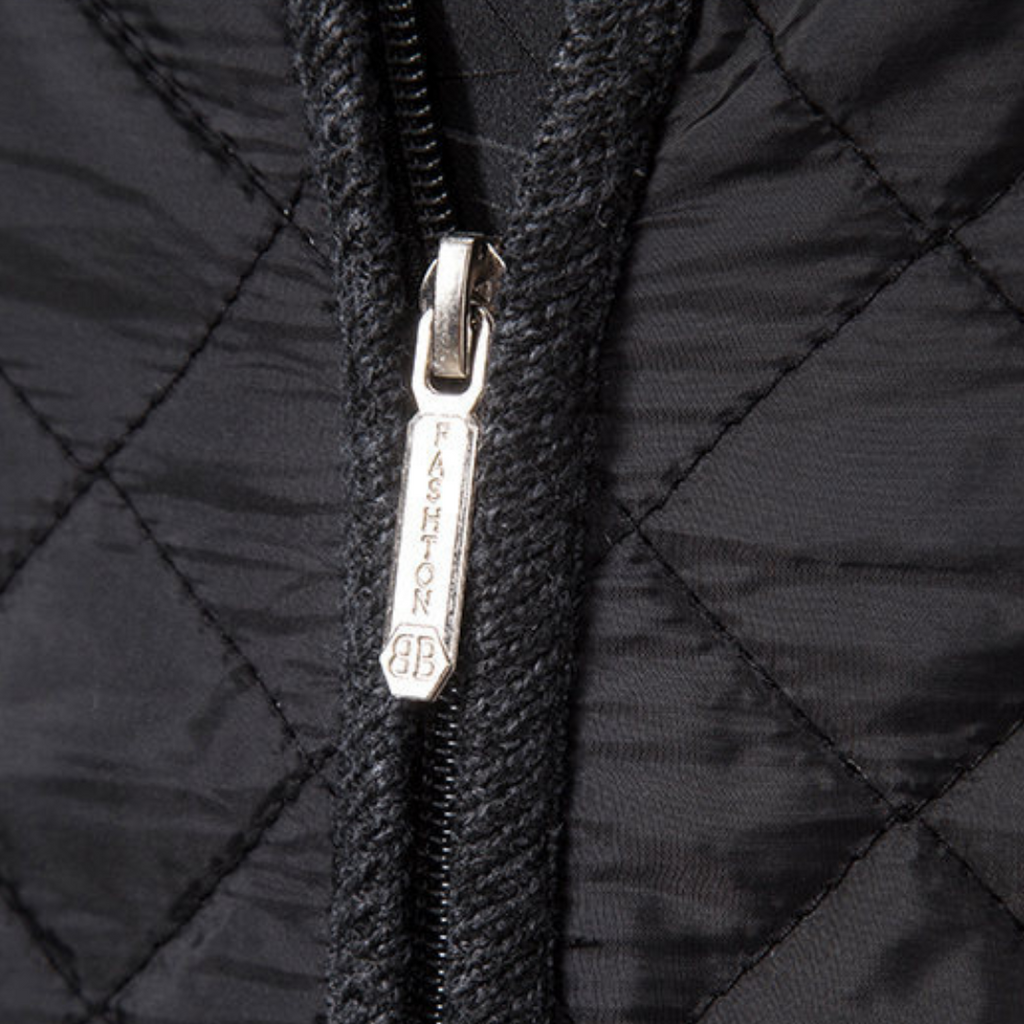 Clara Vienne | Men's Quilted Jacket with Knitted Sleeves - Warm Casual Outerwear