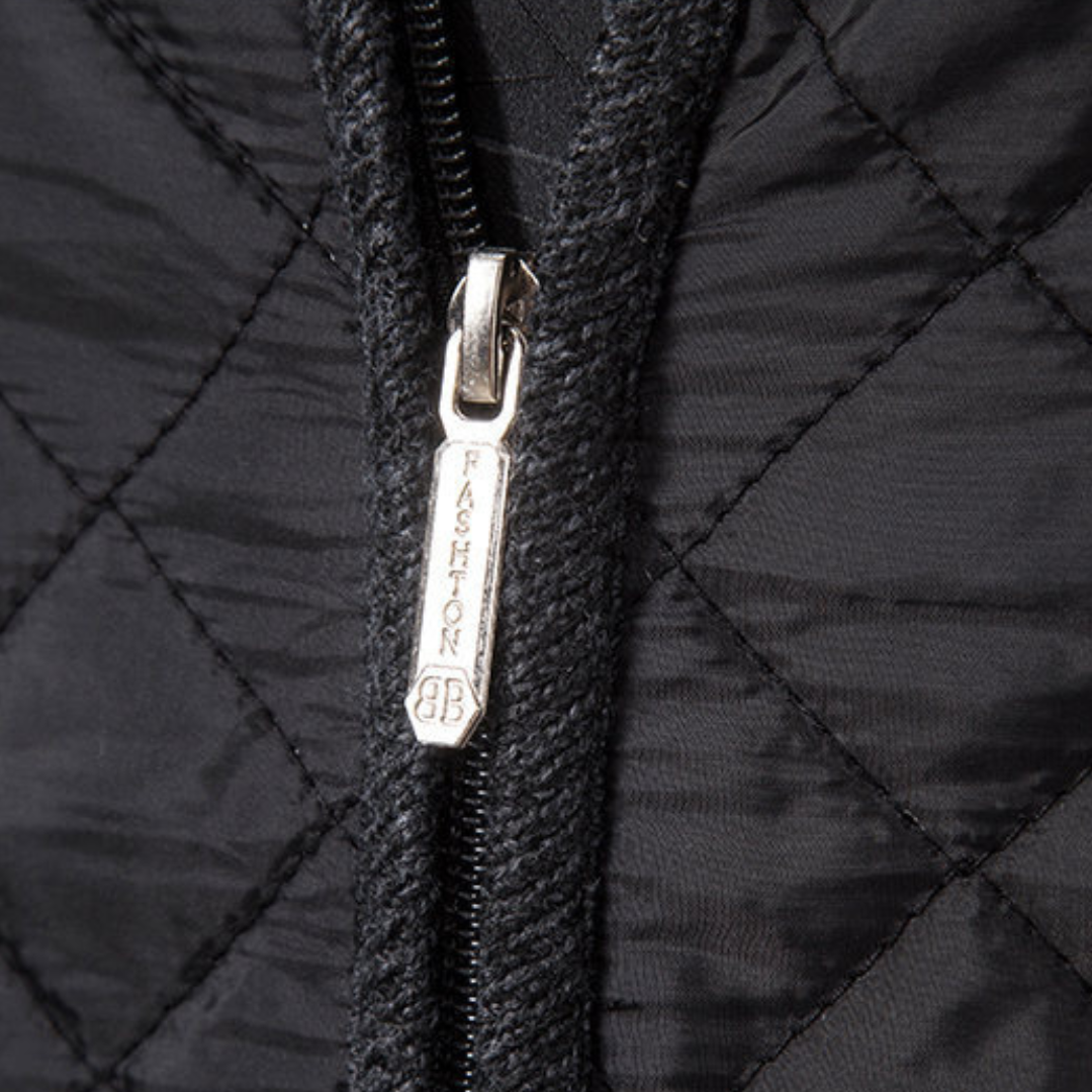 Clara Vienne | Men's Quilted Jacket with Knitted Sleeves - Warm Casual Outerwear