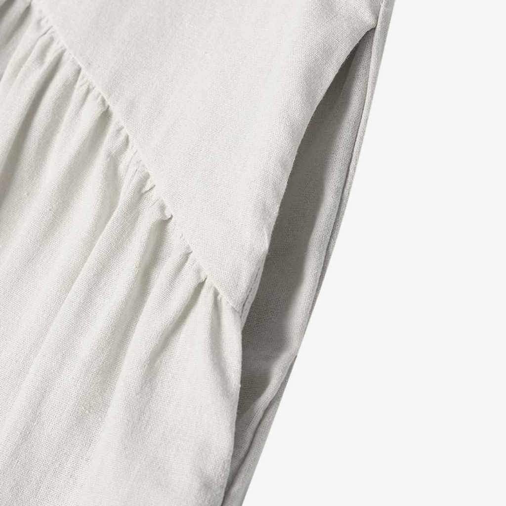 Linen Maxi Dress Women V-Neck Long Sleeve | Clara Vienne