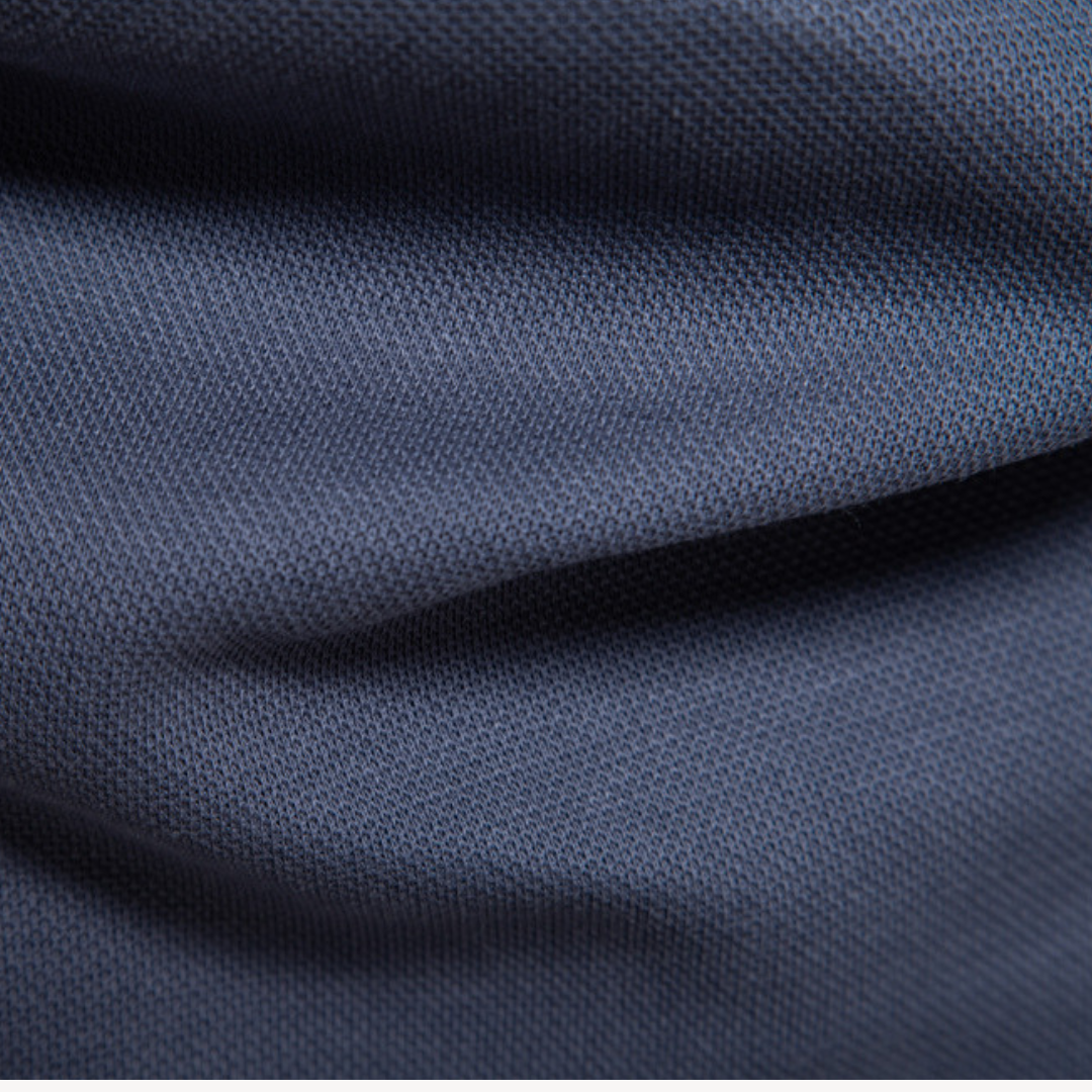 Clara Vienne | Men's Long-Sleeve Polo Shirt - Cotton Blend, Casual Slim Fit