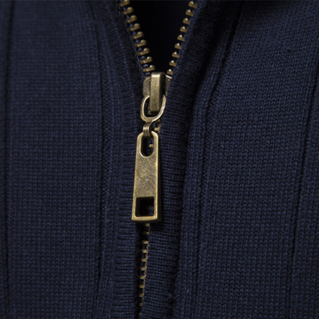 Clara Vienne | Men's Ribbed Knit Cotton Zip Sweater