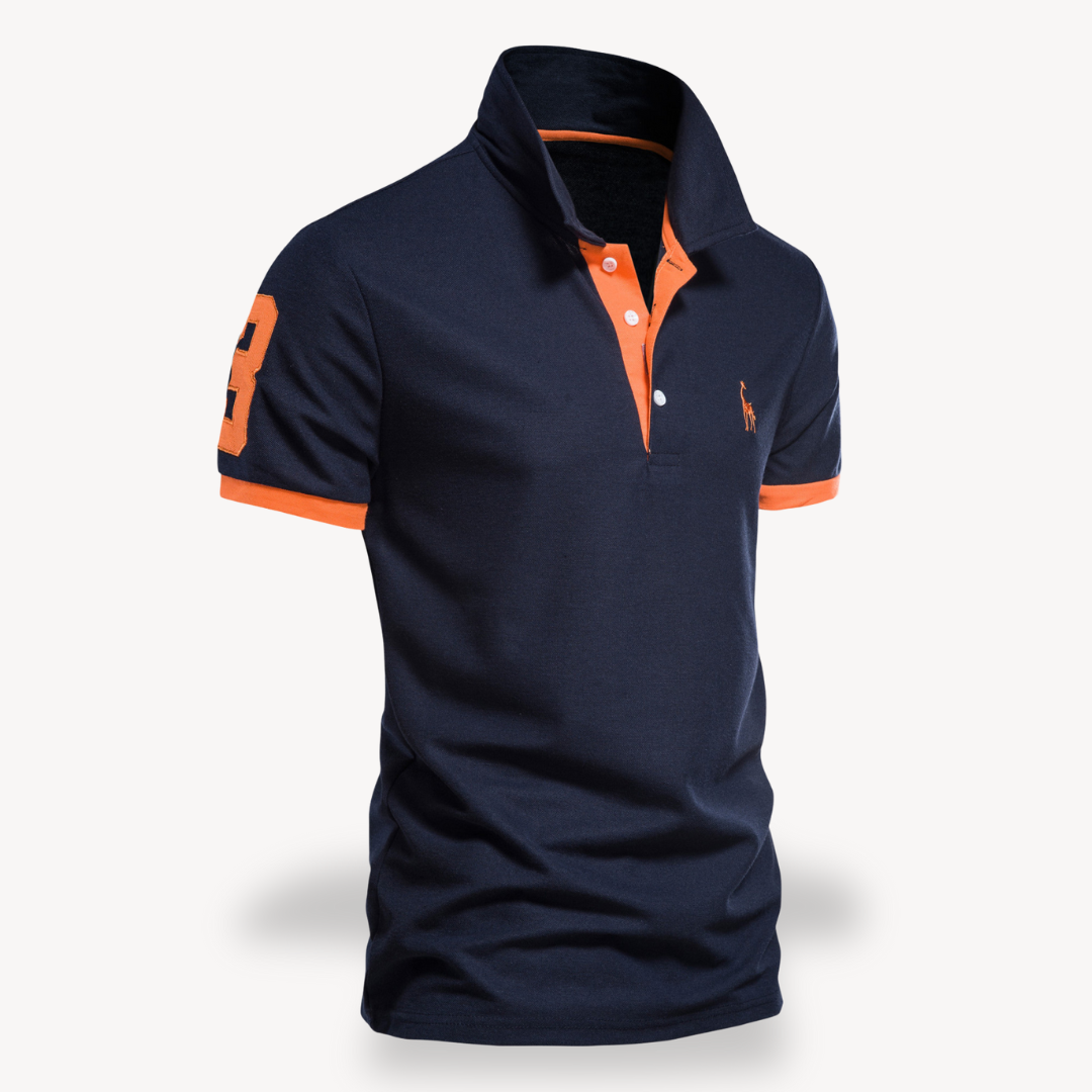 Clara Vienne | Men's Polo Shirt - Slim Fit, Cotton, Color Accents