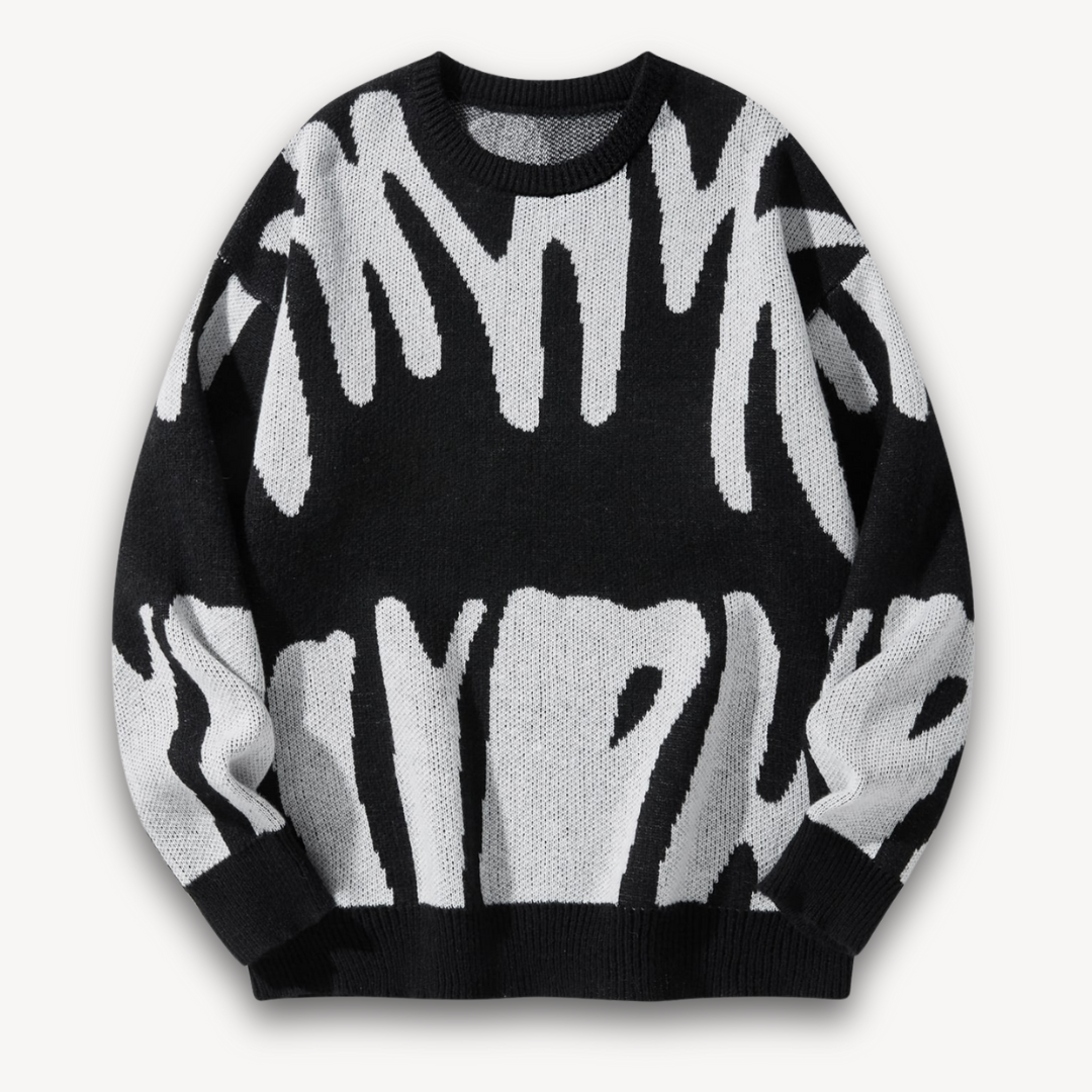 Clara Vienne | Men's Wool Graphic Knit Sweater - Stylish Crewneck