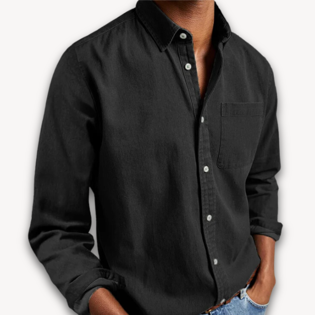 Clara Vienne | Men's Cotton Button-Up Shirt - Casual Long Sleeve