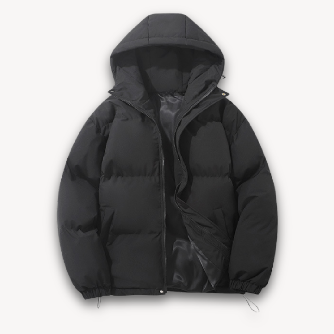 Clara Vienne | Men's Puffer Jacket with Hood - Warm Winter Outerwear for Adults - Lightweight Polyester