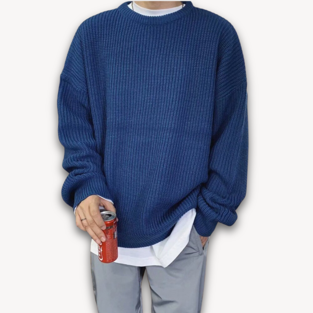 Clara Vienne | Men's Knitted Sweater - Casual Oversized Pullover for Adults - Soft Acrylic Winter Wear