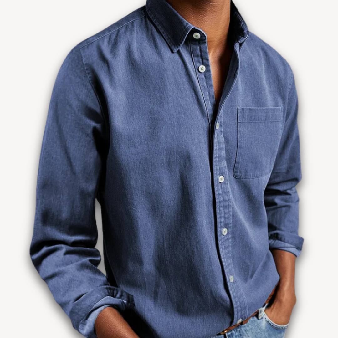 Clara Vienne | Men's Cotton Button-Up Shirt - Casual Long Sleeve