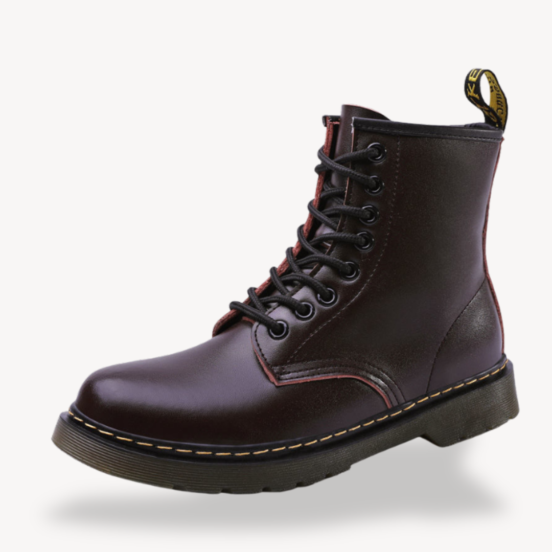 Clara Vienne | Unisex's Leather Combat Boots - Durable Lace-Up Ankle Shoes