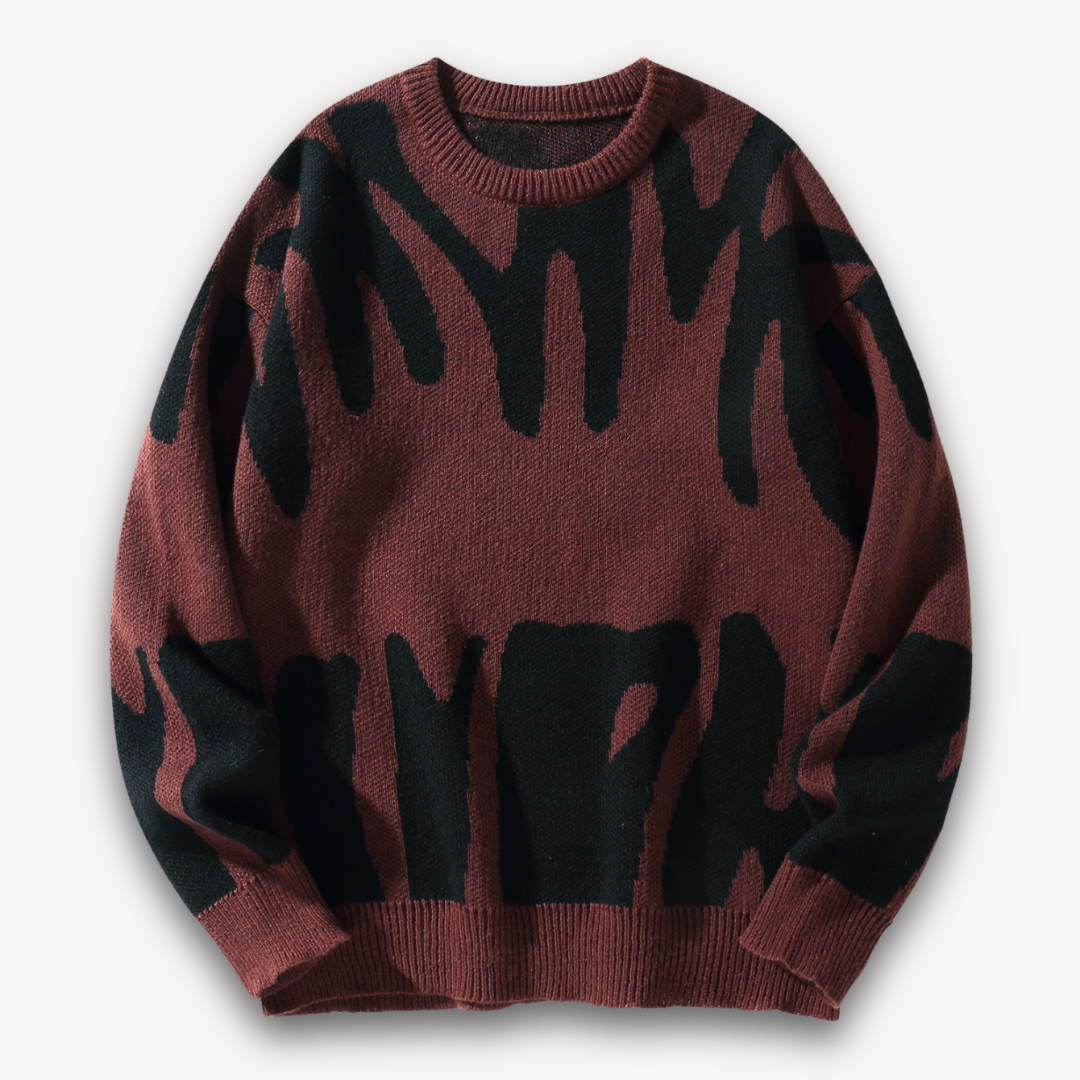 Clara Vienne | Men's Wool Graphic Knit Sweater - Stylish Crewneck