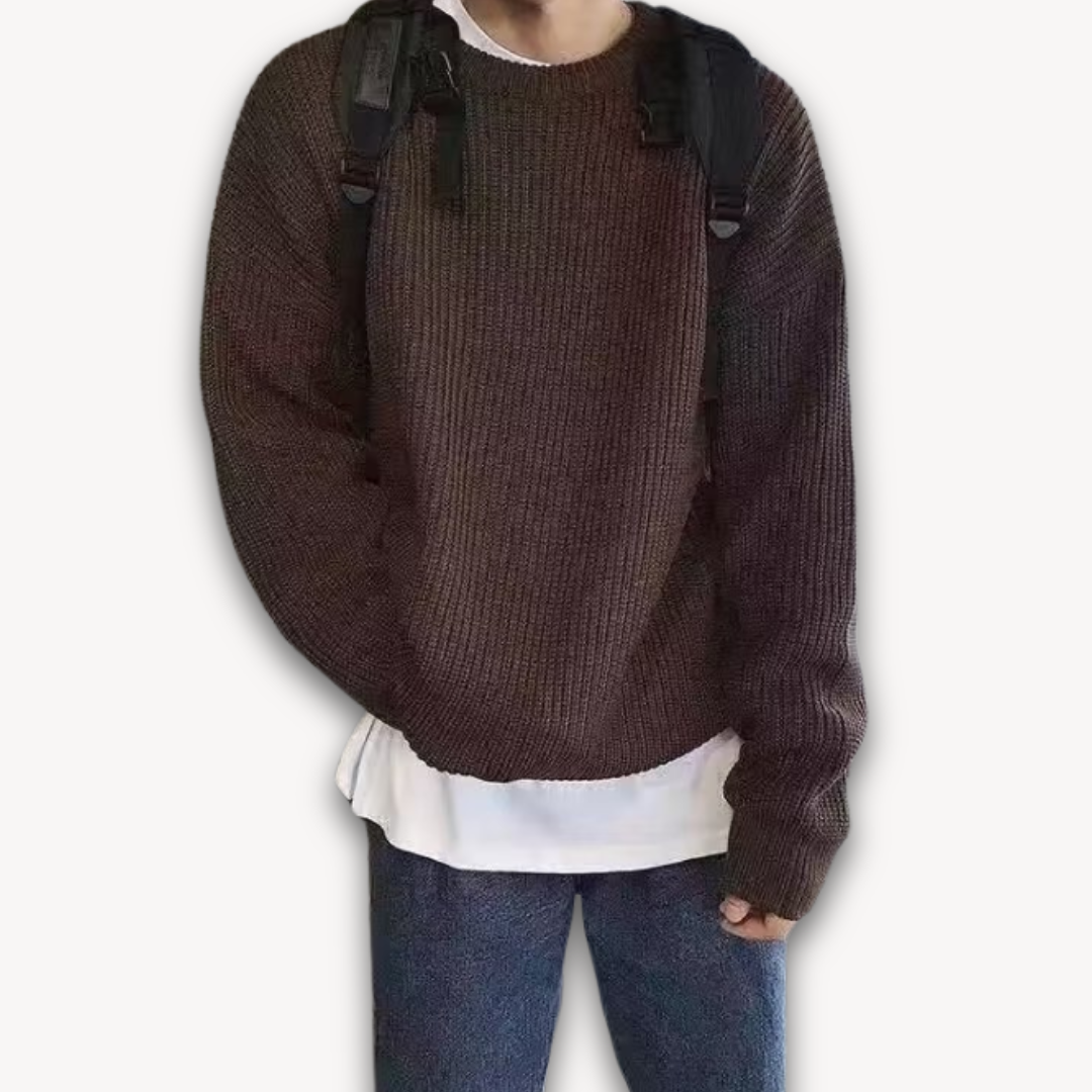 Clara Vienne | Men's Knitted Sweater - Casual Oversized Pullover for Adults - Soft Acrylic Winter Wear