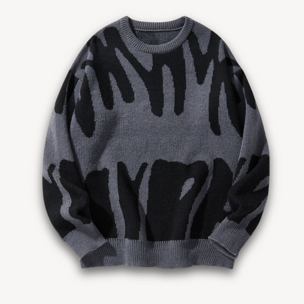 Clara Vienne | Men's Wool Graphic Knit Sweater - Stylish Crewneck