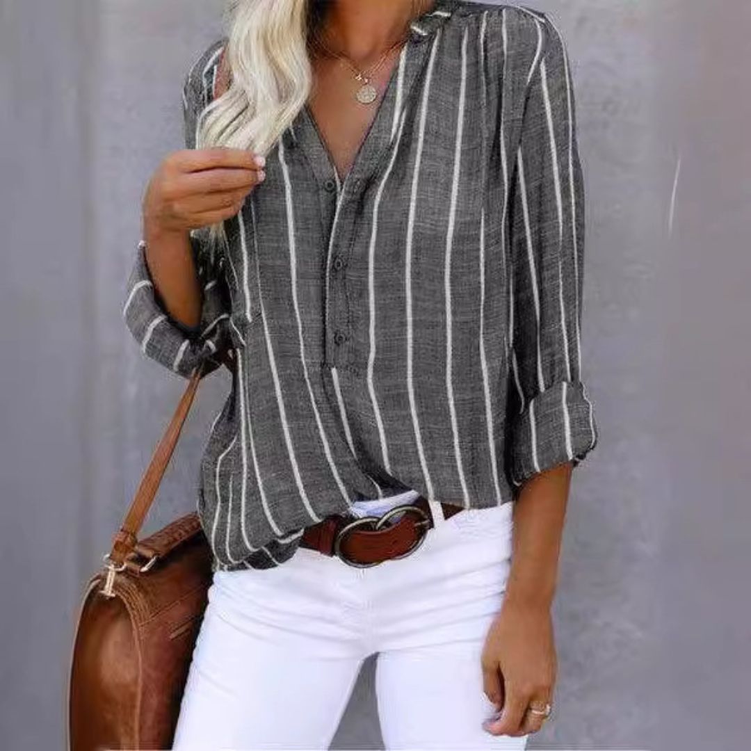 Cotton Blend Striped Shirt Women | Clara Vienne