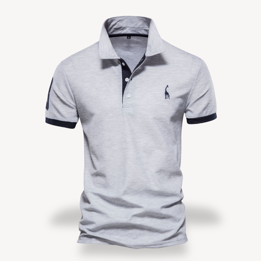 Clara Vienne | Men's Polo Shirt - Slim Fit, Cotton, Color Accents