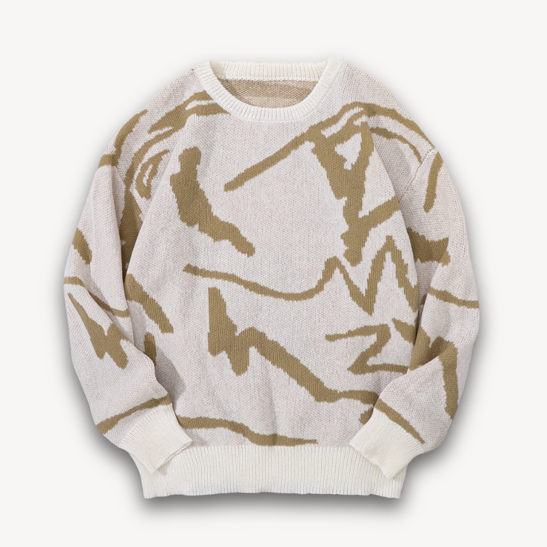 Clara Vienne | Men's Abstract Knit Sweater - Cotton, Casual Streetwear