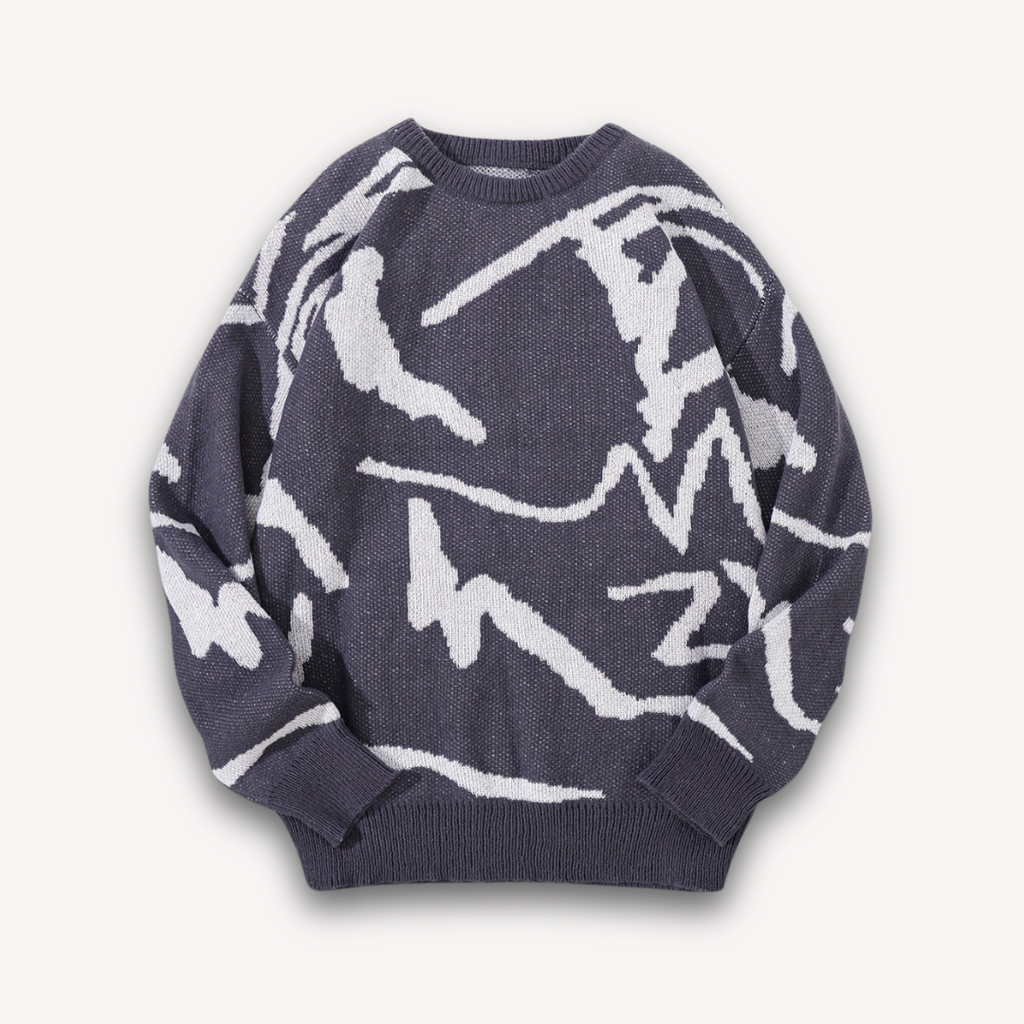 Clara Vienne | Men's Abstract Knit Sweater - Cotton, Casual Streetwear