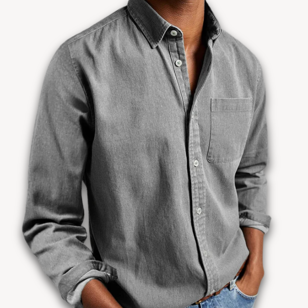 Clara Vienne | Men's Cotton Button-Up Shirt - Casual Long Sleeve
