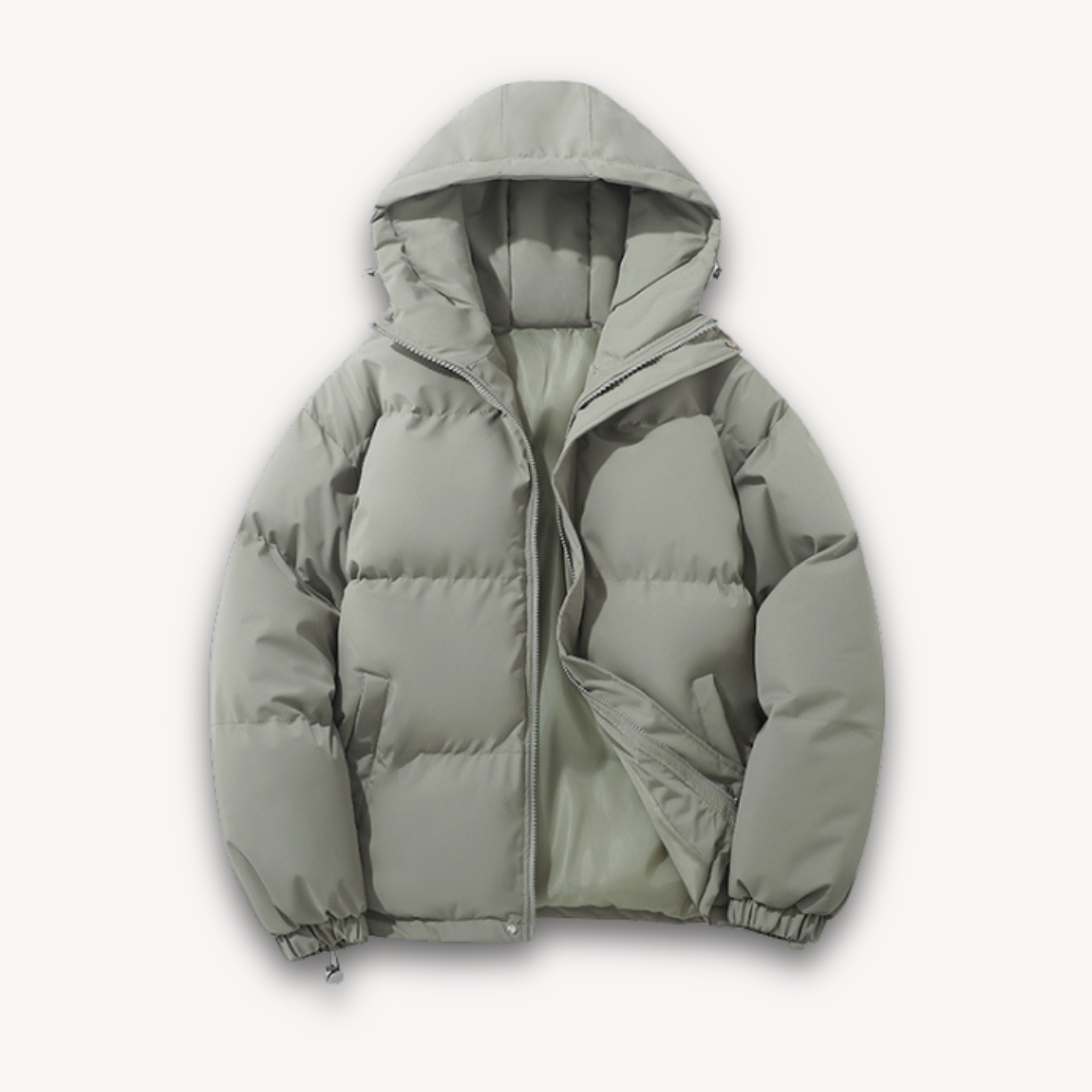 Clara Vienne | Men's Puffer Jacket with Hood - Warm Winter Outerwear for Adults - Lightweight Polyester