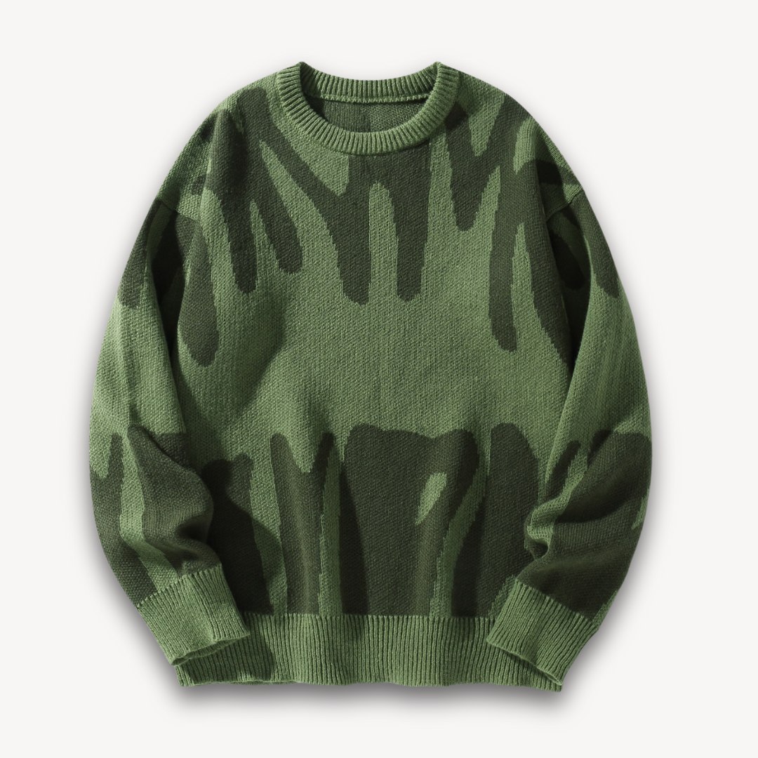 Clara Vienne | Men's Wool Graphic Knit Sweater - Stylish Crewneck
