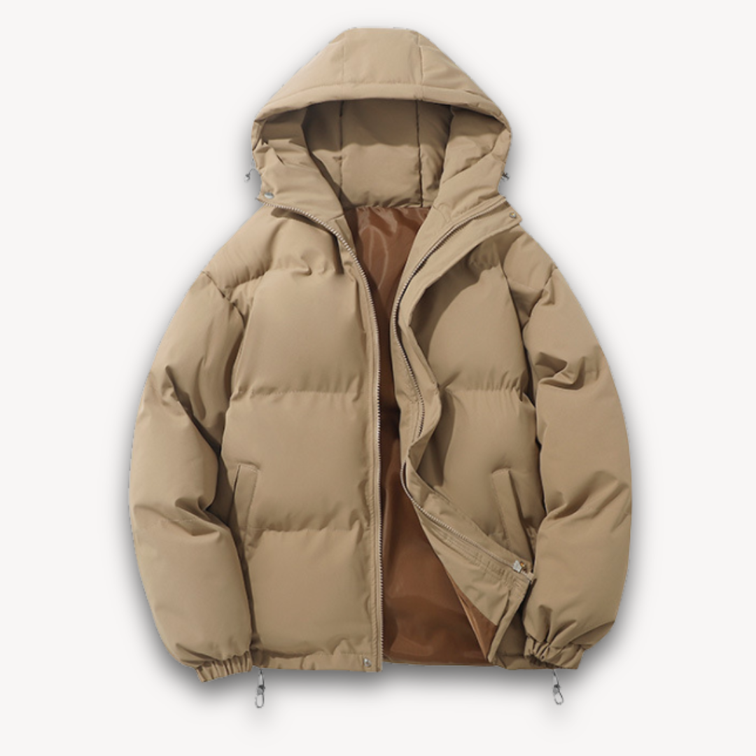Clara Vienne | Men's Puffer Jacket with Hood - Warm Winter Outerwear for Adults - Lightweight Polyester