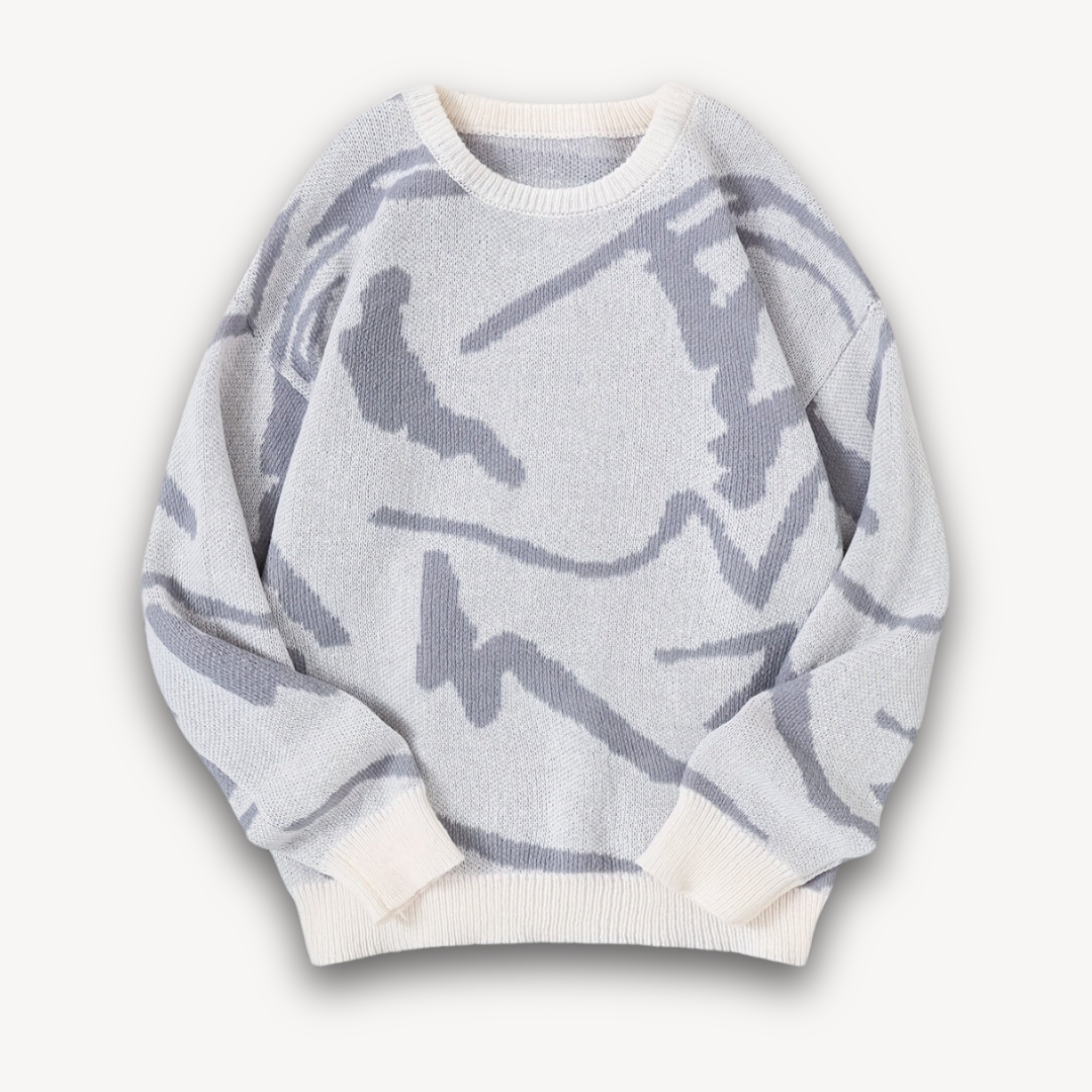 Clara Vienne | Men's Abstract Knit Sweater - Cotton, Casual Streetwear
