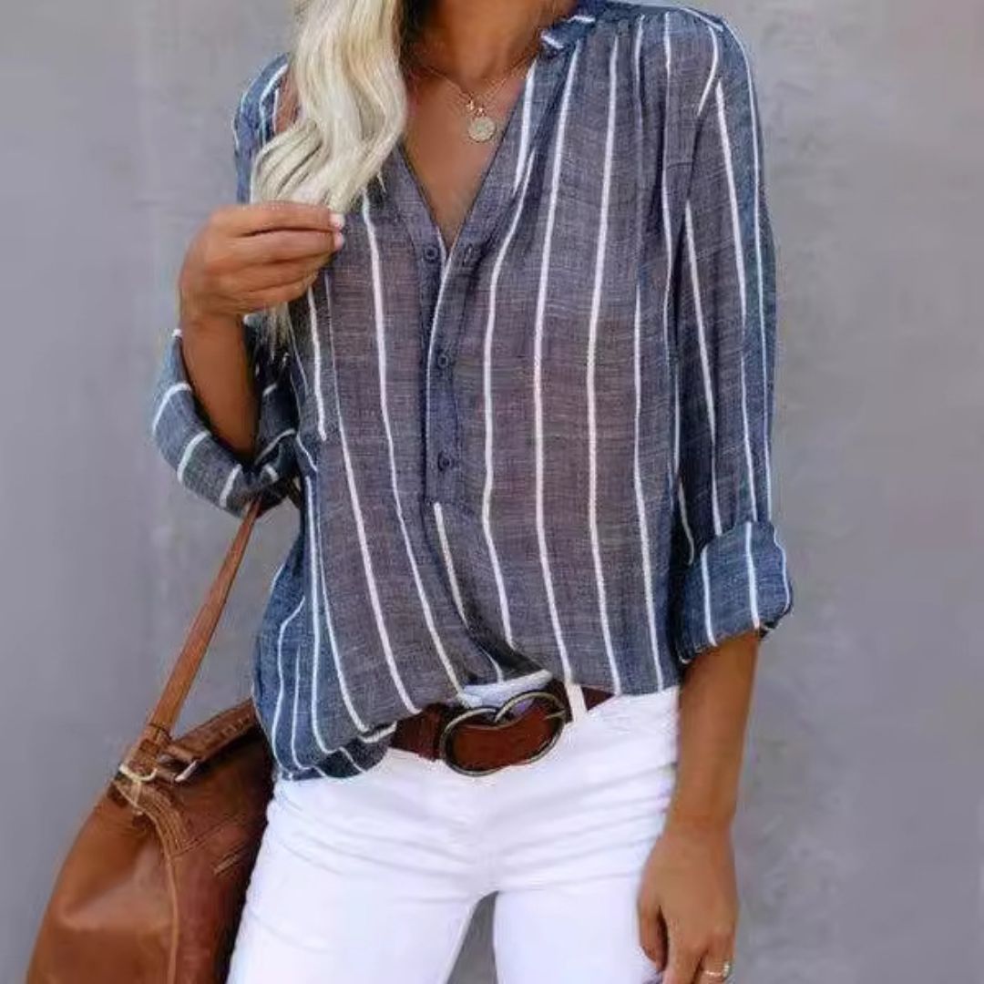 Cotton Blend Striped Shirt Women | Clara Vienne