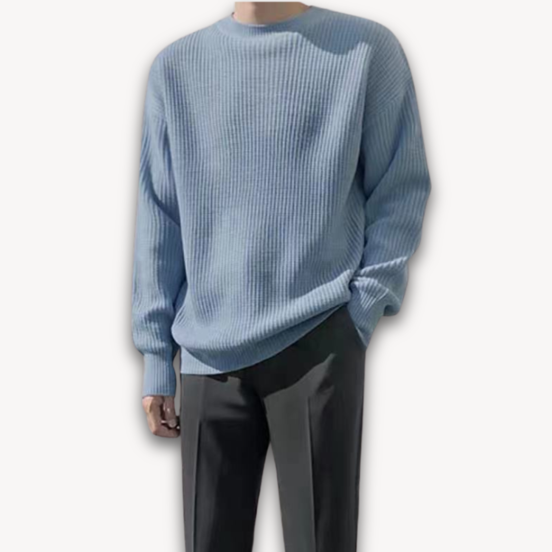 Clara Vienne | Men's Knitted Sweater - Casual Oversized Pullover for Adults - Soft Acrylic Winter Wear