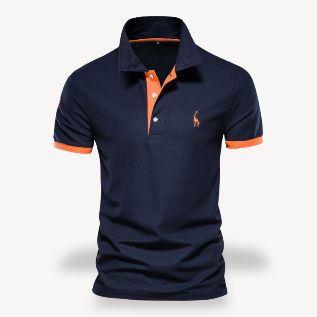 Clara Vienne | Men's Polo Shirt - Slim Fit, Cotton, Color Accents