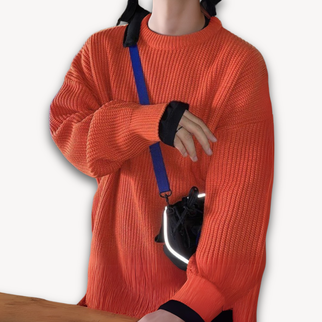 Clara Vienne | Men's Knitted Sweater - Casual Oversized Pullover for Adults - Soft Acrylic Winter Wear