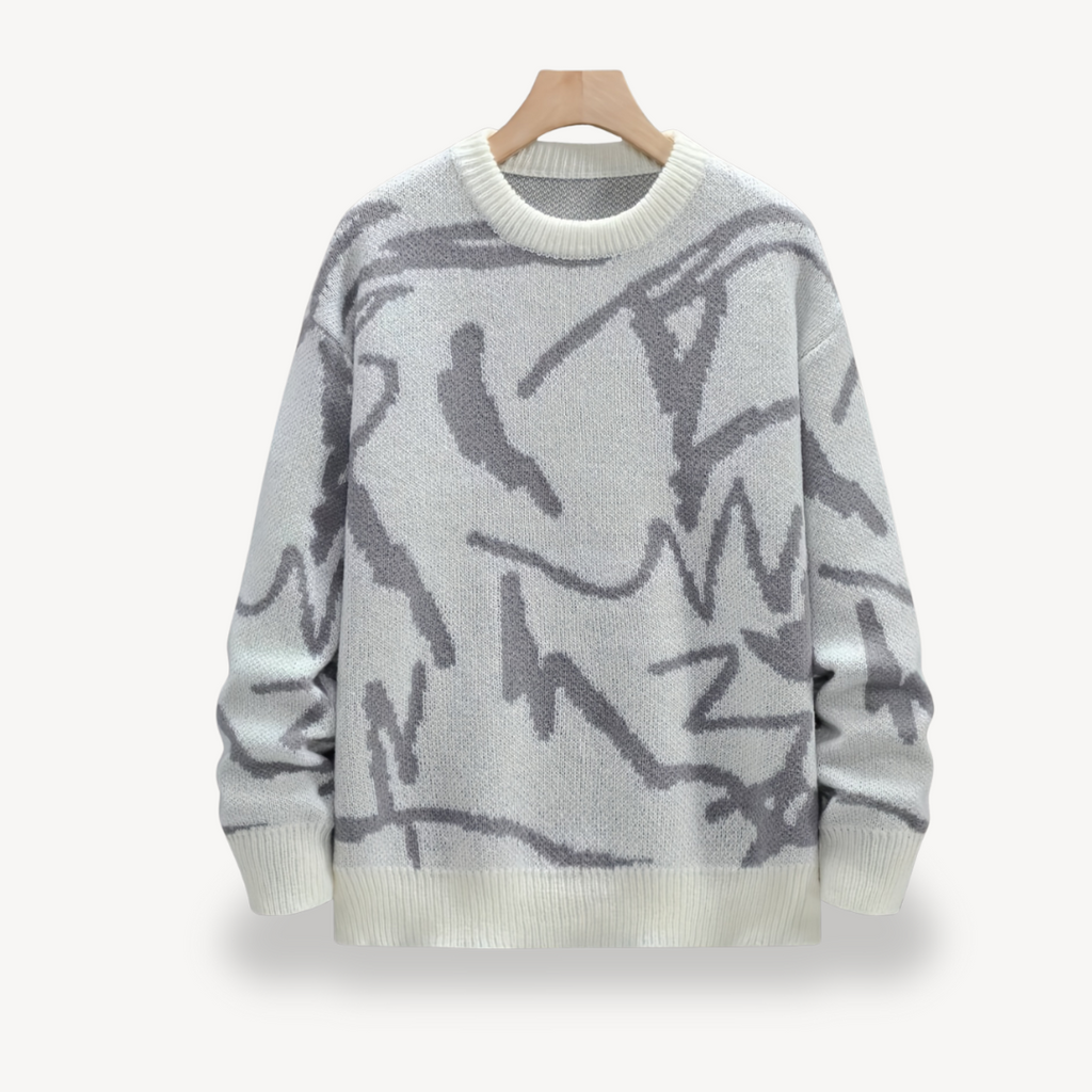 Men's Abstract Pattern Knit Sweater | Clara Vienne