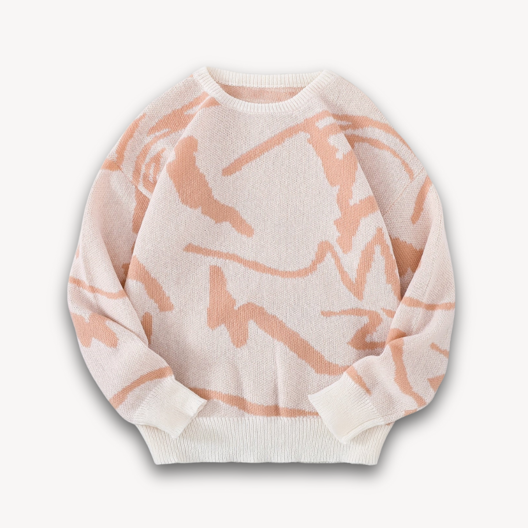 Clara Vienne | Men's Abstract Knit Sweater - Cotton, Casual Streetwear