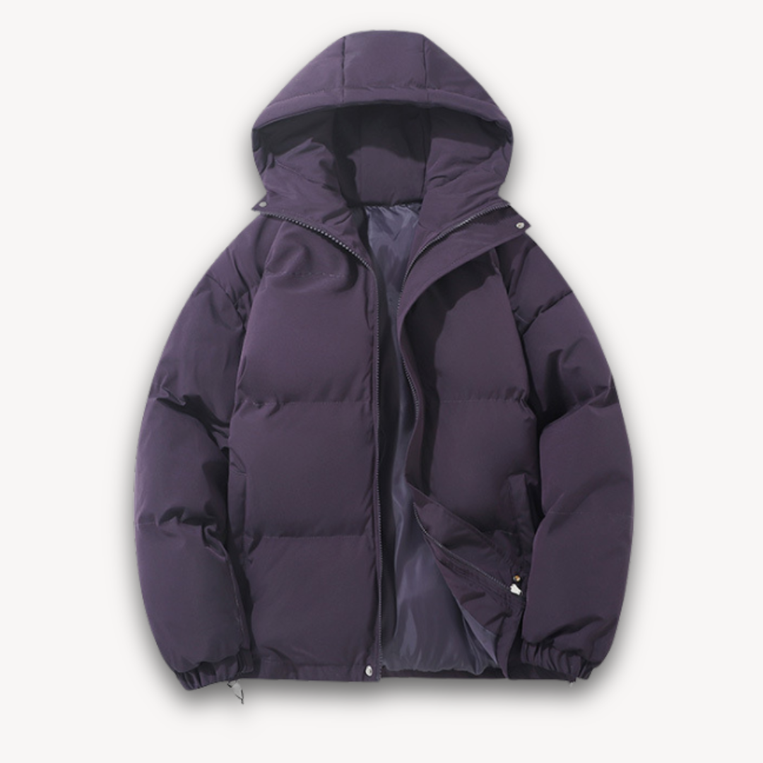 Clara Vienne | Men's Puffer Jacket with Hood - Warm Winter Outerwear for Adults - Lightweight Polyester