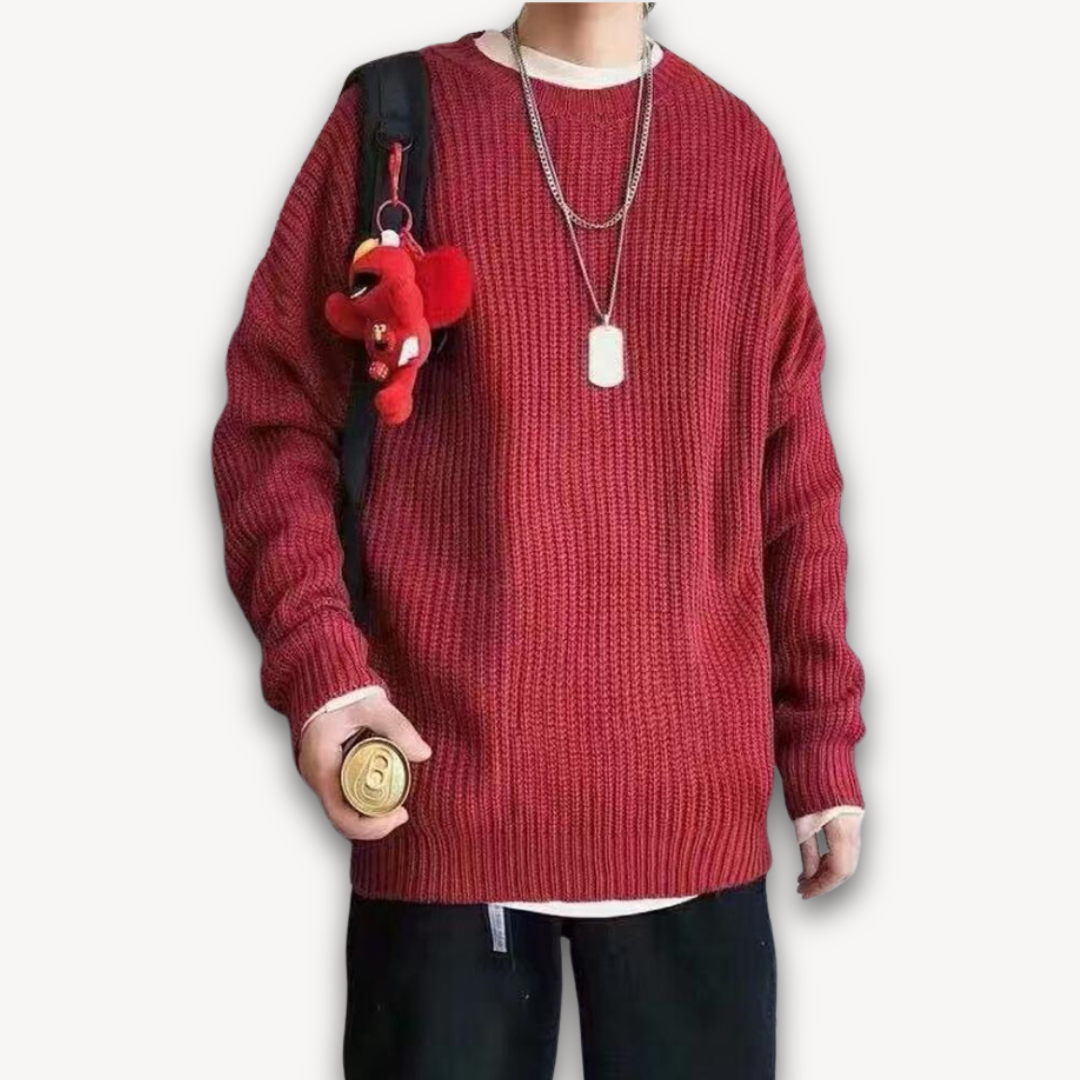 Clara Vienne | Men's Knitted Sweater - Casual Oversized Pullover for Adults - Soft Acrylic Winter Wear