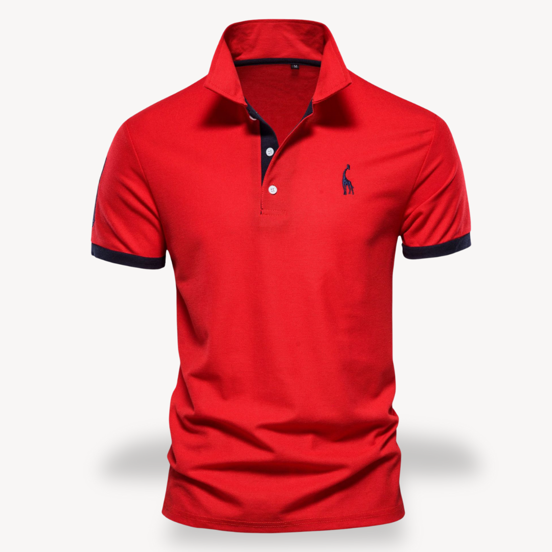 Clara Vienne | Men's Polo Shirt - Slim Fit, Cotton, Color Accents