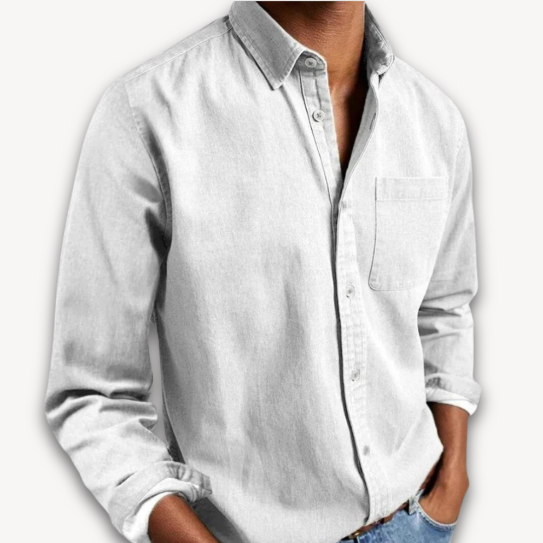 Clara Vienne | Men's Cotton Button-Up Shirt - Casual Long Sleeve