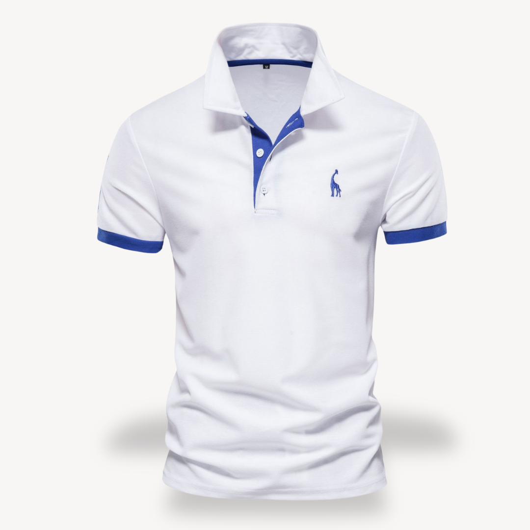 Clara Vienne | Men's Polo Shirt - Slim Fit, Cotton, Color Accents