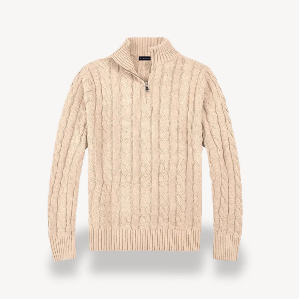 Cable Knit Half-Zip Sweater Men | Clara Vienne