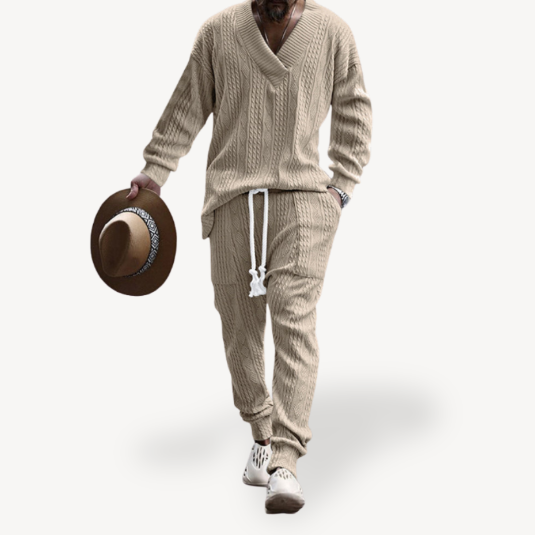 Cable Knit Sweater and Pants Set | Clara Vienne