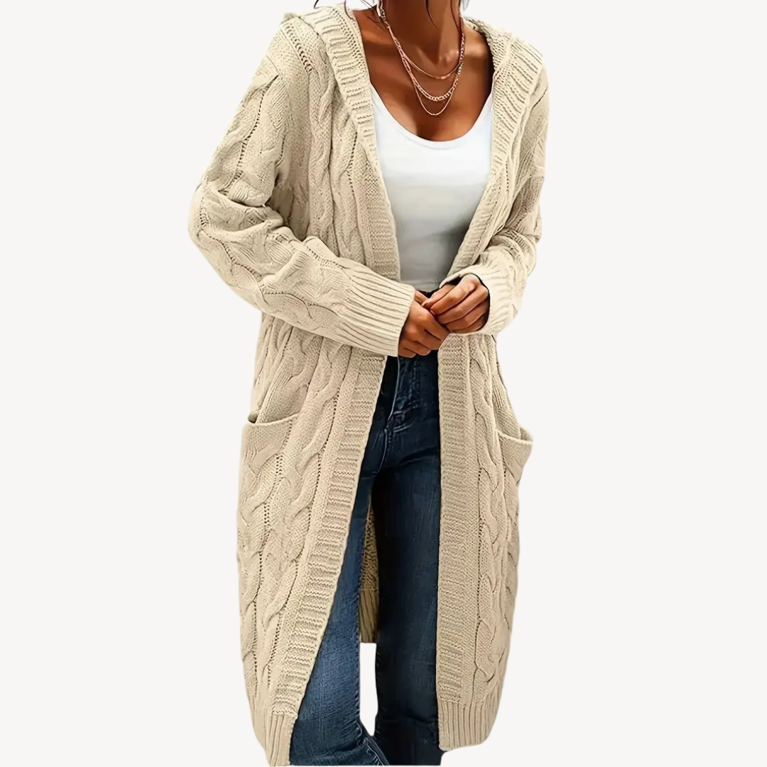 Cable Knit Hooded Cardigan | Clara Vienne