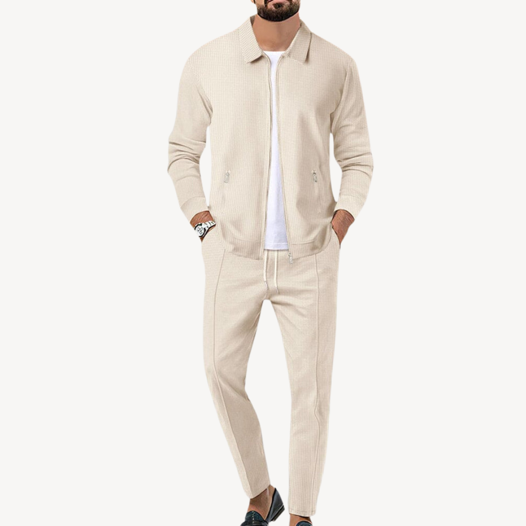 Men's Casual Zip-Up Jacket & Pants Set | Clara Vienne