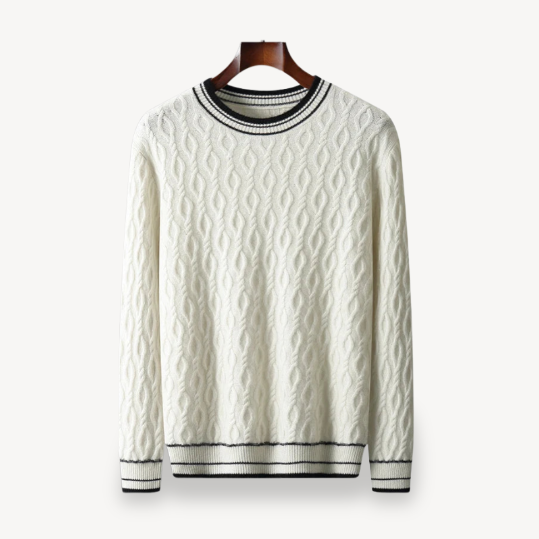 Men's Cable Knit Merino Wool Sweater | Clara Vienne