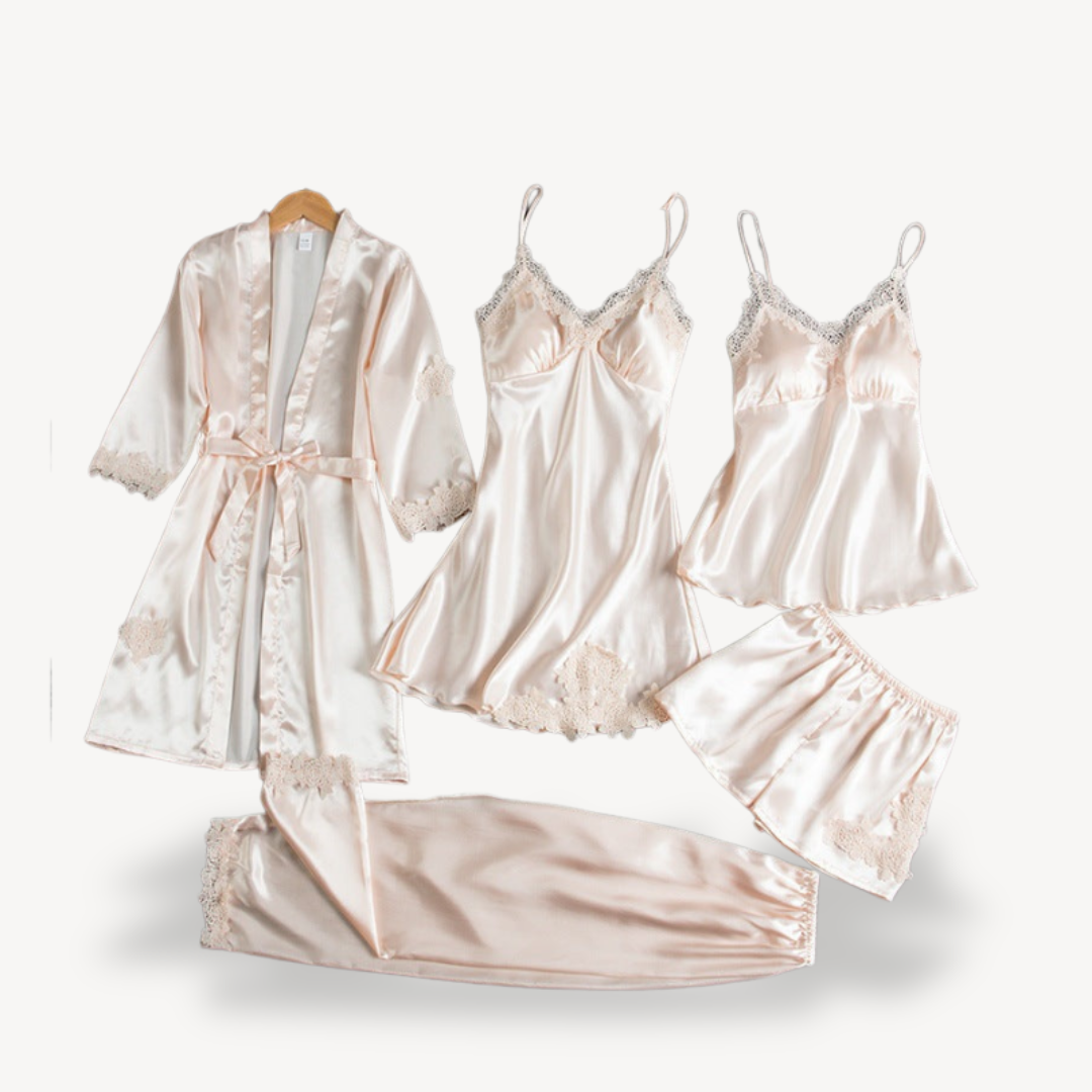 Lace Satin Lingerie Set with Robe | Clara Vienne