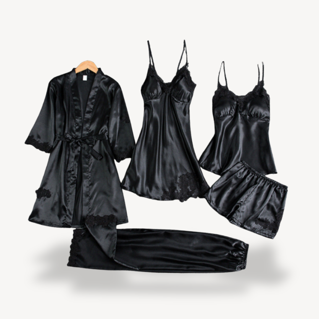 Lace Satin Lingerie Set with Robe | Clara Vienne