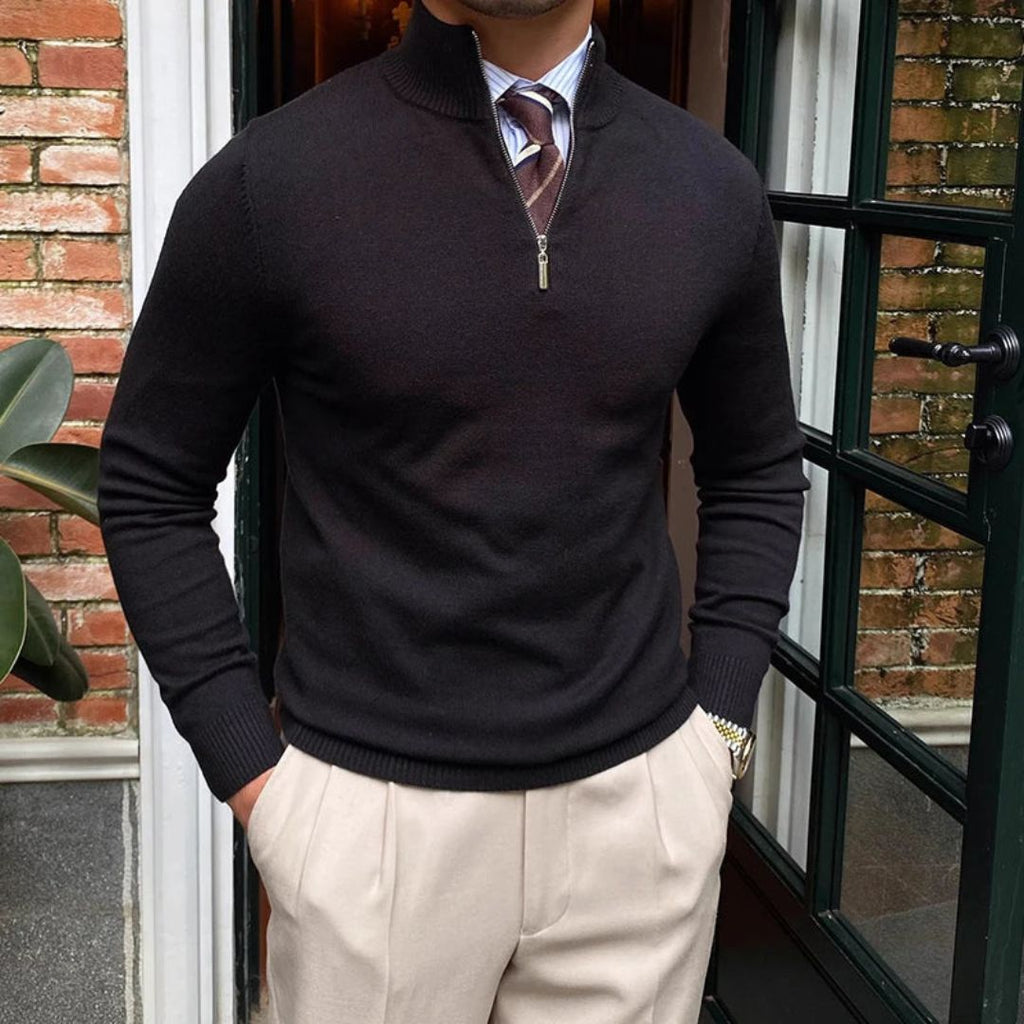 Knit Quarter-Zip Sweater Men | Clara Vienne