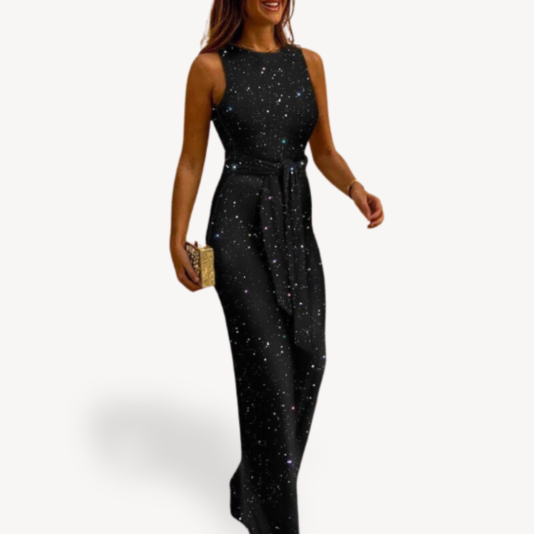 Clara Vienne | Women's Sequin Evening Gown – Sleeveless Maxi Dress