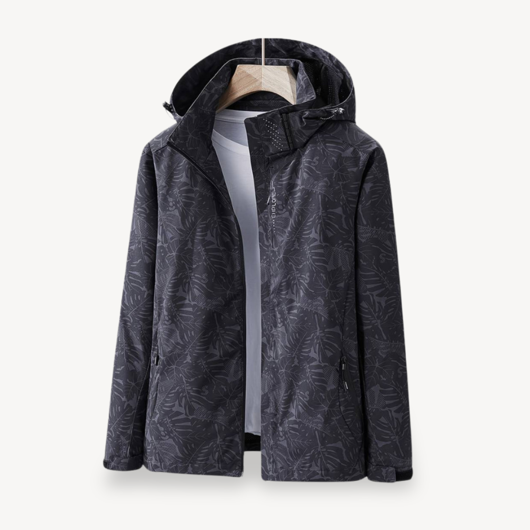 Leaf Print Waterproof Jacket for Women | Clara Vienne