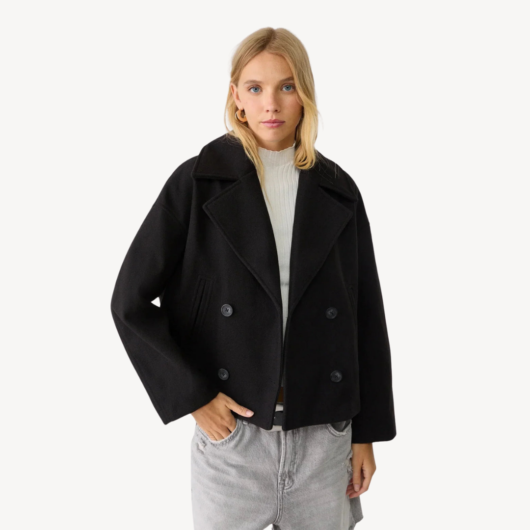 Cropped Wool Peacoat for Women | Clara Vienne