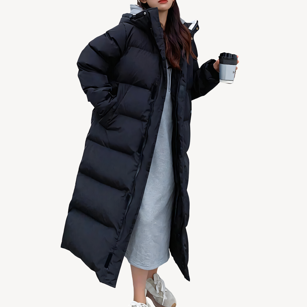 Long Hooded Puffer Coat Women Winter Jacket | Clara Vienne