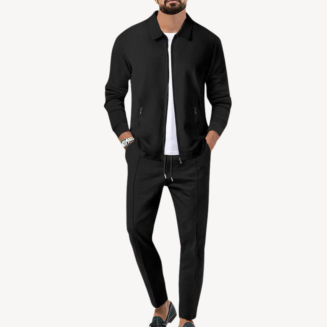 Men's Casual Zip-Up Jacket & Pants Set | Clara Vienne